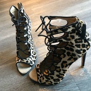 Zara Leopard Lace-up High Heels